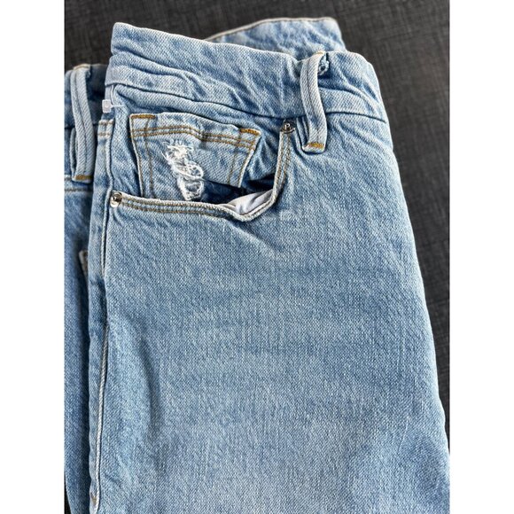 Good American Womens blue jeans 8/29 Distressed Denim straight leg Stretch Chic - Picture 4 of 10